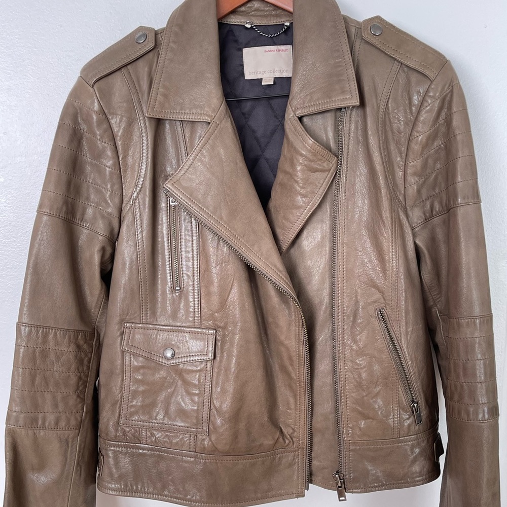 Banana republic heritage leather jacket